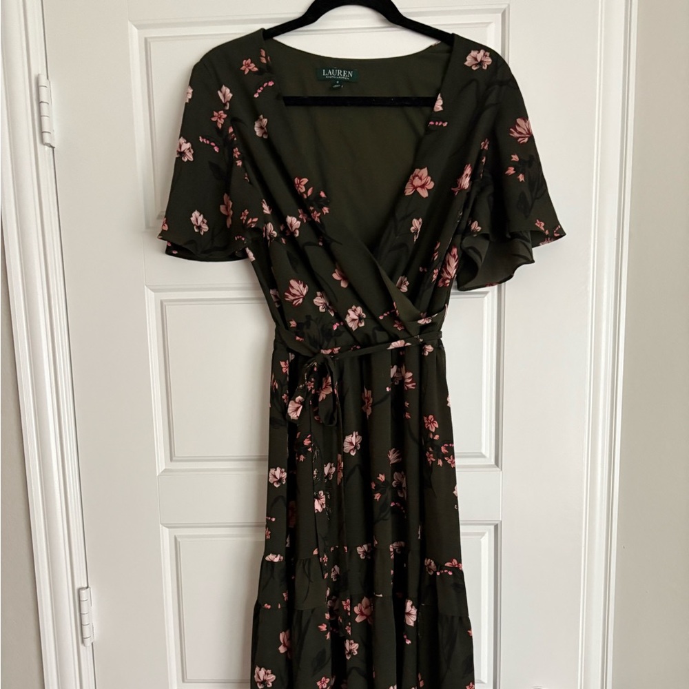 Lauren Ralph Lauren Floral Wrap Dress - Green and Pink